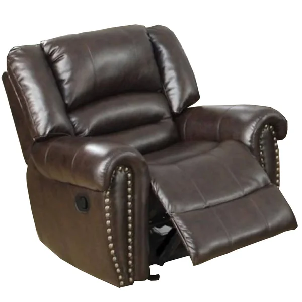 Benzara - Bonded Leather & Plywood Recliner/Glider - Brown