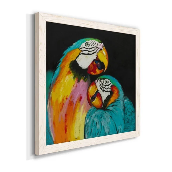 Playful Parrot-Premium Framed Canvas - Ready to Hang - 17x17 - White