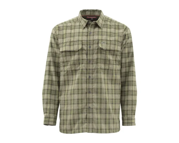 Simms Coldweather Shirt L, Auburn Red Buffalo Blur Plaid