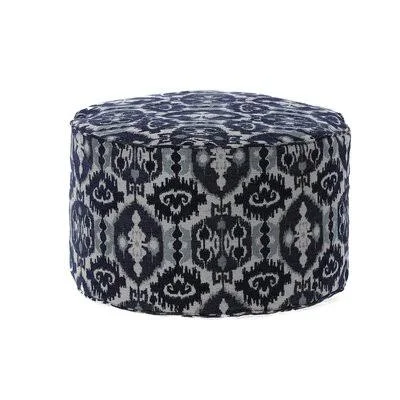 Aldon Pouf Ebern Designs Fabric: Navy