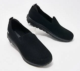Skechers GOwalk Classic Washable Knit Slip-On Shoes- Daydream, Size 9 Wide, Black