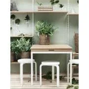 String - Folding Table, Oak, White