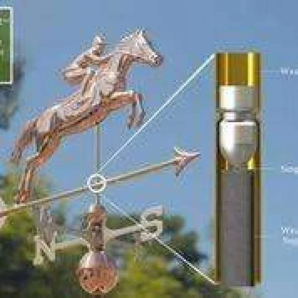 Good Directions Jumping Horse and Rider Weathervane - Polished Copper