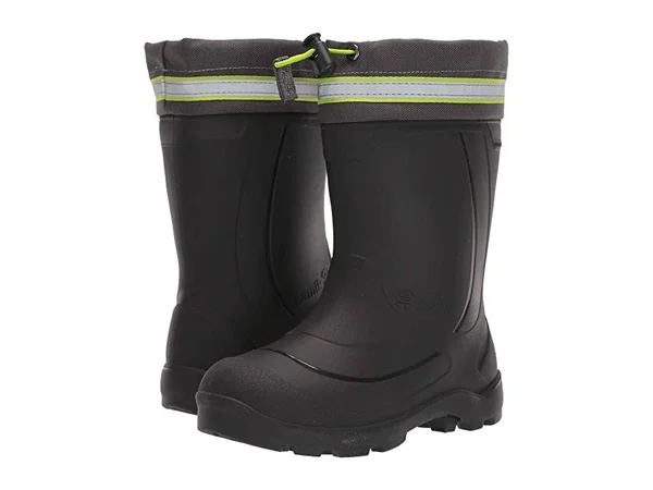 Kamik Kids& Snobuster 3 Insulated Waterproof Winter Boots, Charcoal/Lime
