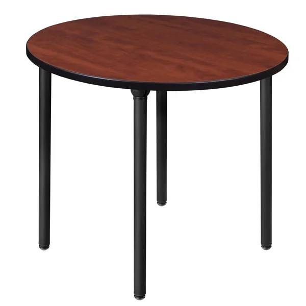 Regency Kee 42x22 Round Folding Breakroom Table- Cherry/ Black