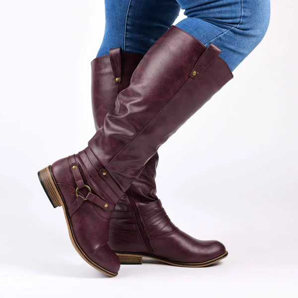 Journee Collection Walla Boot - Extra Wide Calf Women's Shoes Wine : 9.5 M