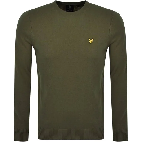 Lyle and Scott Crew Neck Merino Knit Jumper Green