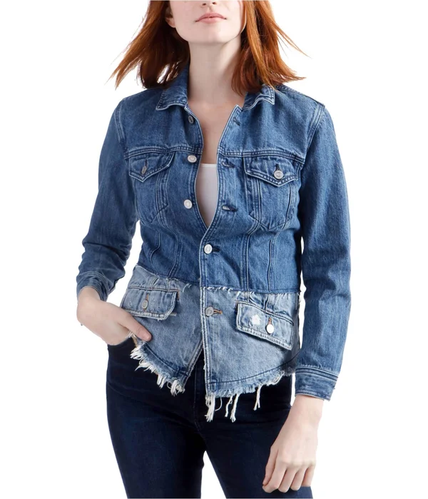 Lucky Brand - Waisted Trucker Denim Jacket, Blue - XL