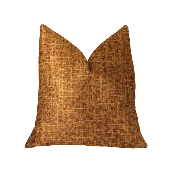 Plutus Marmalade Brown and Gold Luxury Throw Pillow 20x22L x26x22W