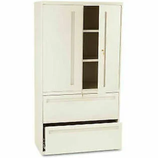 HON 700 Series Lateral File w/Storage Cabinet - 36W x 19-1/4d, Putty