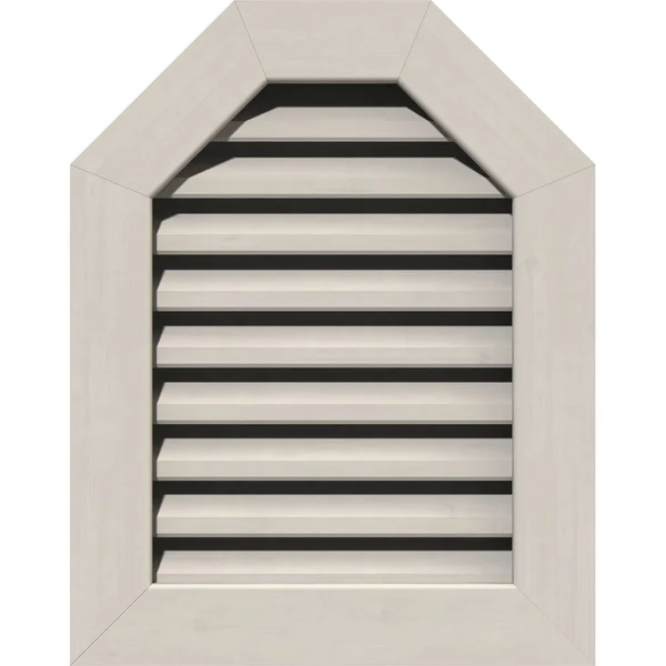 Ekena Millwork GVWOT36X2401SFPPI 36x22W x 24x22H Octagonal Top Gable Vent (41x22W x 29x22H Frame Size): Primed, Functional, Smoo