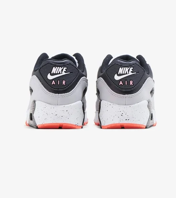 Nike Boys Air Max 90 - Running Shoes White/Black/Orange Size 05.5