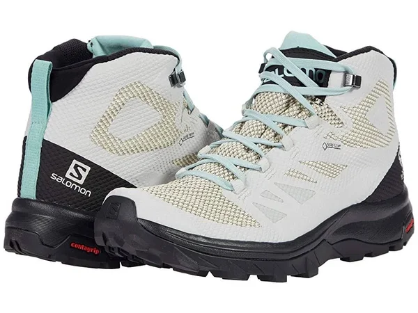 Salomon Outline Mid Gore-Tex Hiking Boot Women's, Lunar Rock, 9