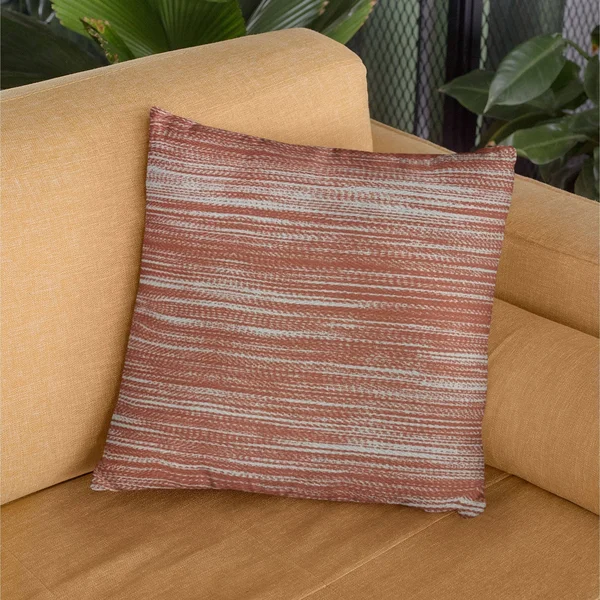 Plutus 20x22 x 30x22 Shower Stripe Luxury Throw Pillow in Red and Beige