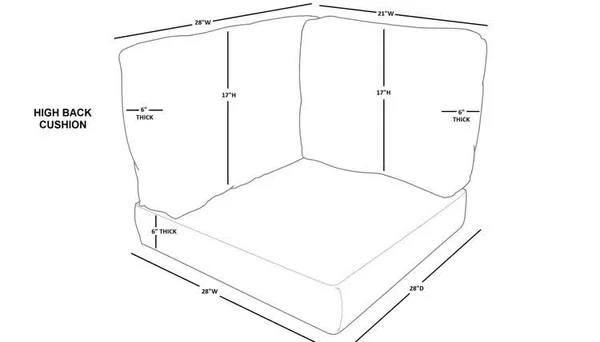 TK Classics High Back Cushion Set for FLORENCE-03c