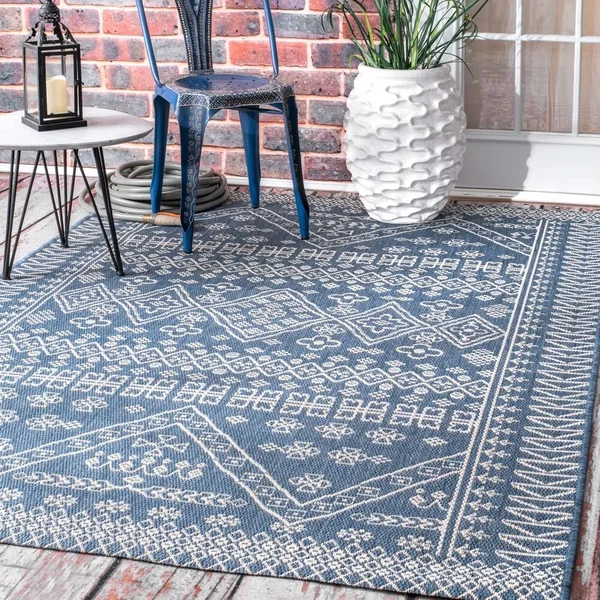 nuLOOM Kandace Outdoor Ivory 10 ft. x 13 ft. Area Rug