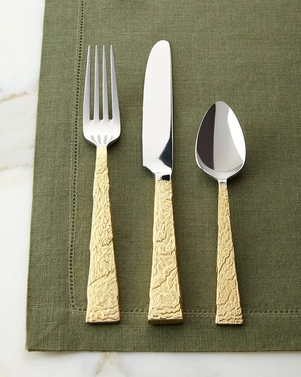 Ricci Argentieri Slate Gold 5-Piece Flatware Place Setting