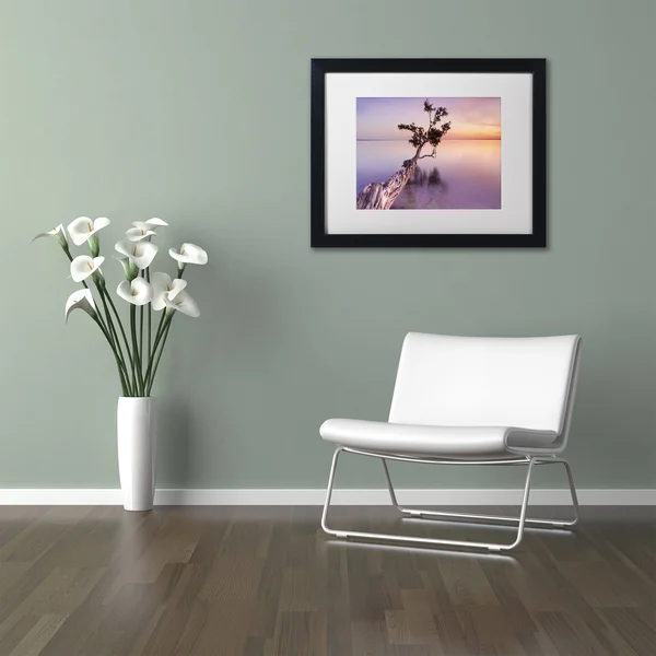 Trademark Fine Art 'Water Tree XI' Canvas Art by Moises Levy White Matte, Black Frame, Size: 16x20, Purple