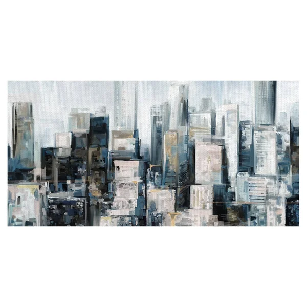 Masterpiece Art Gallery City Center Skyline by Studio Arts Canvas Art Print - Size: 27 inch x 54 inch