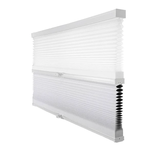 Chicology Cut-to-Width Cotton 9/16 in. Light Filtering and Privacy Cordless Cellular Shade - 40.5 in. W x 48 in. L - Cotton (Day