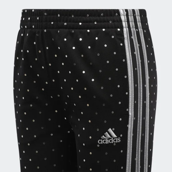 Adidas Little Girls& Dot Tricot Jacket and Pants Track Set, 2T, Black