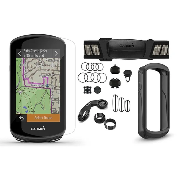 Garmin Edge 1030 Plus Cycle Bundle, with Chest HRM, Speed/Cadence Sensors, PlayBetter Silicone Case & Screen Protectors, 0