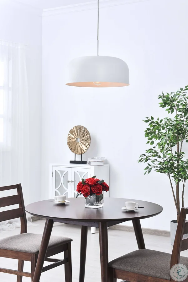 Elegant LD4074D16WH Etude 1 Light White Pendant