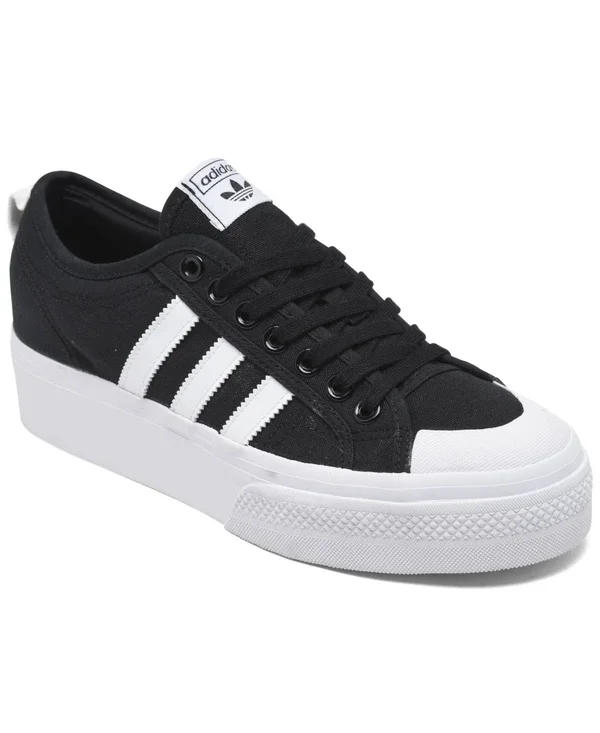 Adidas Women's Originals Nizza Platform Casual Shoes FV5321 - 5.5 - Black