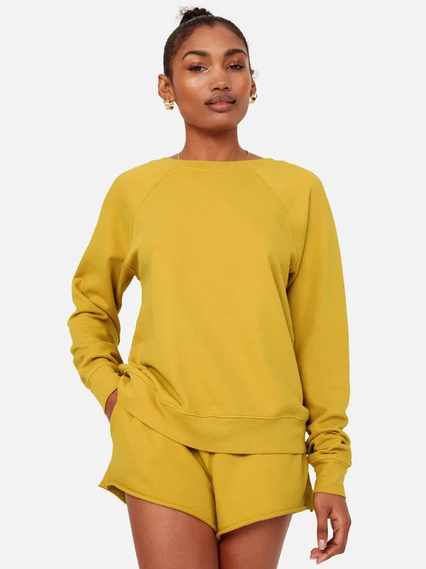 Organic Terry Raglan Sweatshirt Saffron, S
