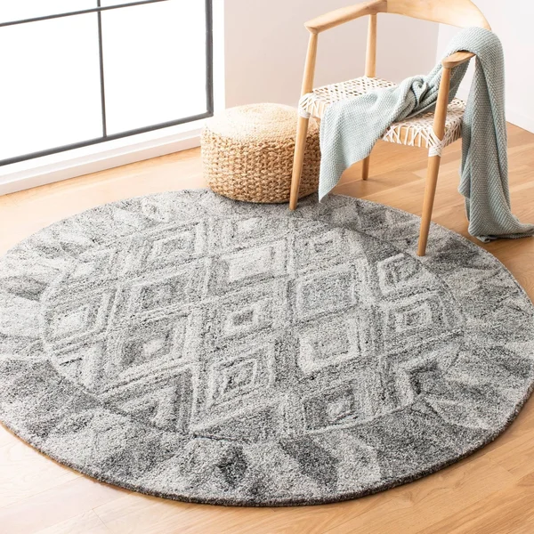 Safavieh Abstract 618 Area Rug, Grey, Black, 6' x 6' Square