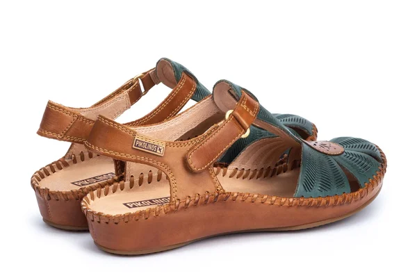 Pikolinos Women's Puerto Vallarta Closed Toe Sandal 655-0575, Size: 35, Emerald Calfskin