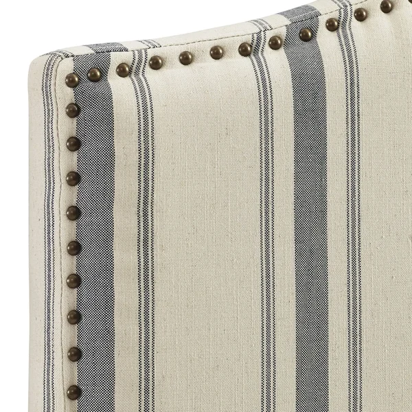 Gray Upholstered Camelback King Panel Headboard