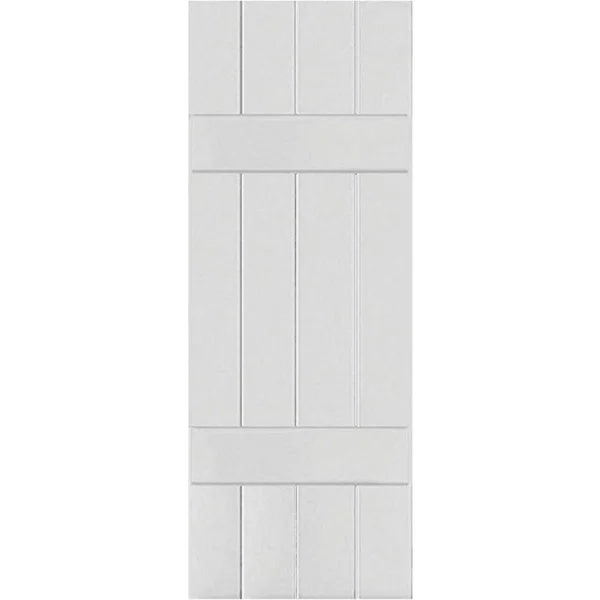 Ekena Millwork 15 in. x 59 in. Exterior Real Wood Western Red Cedar Board and Batten Shutters Pair Primed