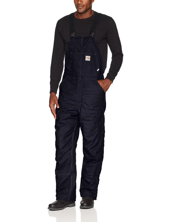 Carhartt Men's Flame Resistant Quick Duck Lined Bib Overall - 42x32 - Dark Navy