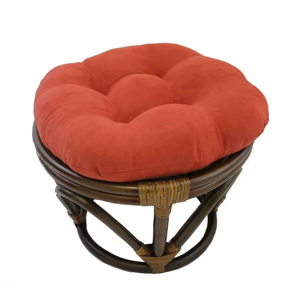 International Caravan Rattan Ottoman with Micro Suede Cushion - Java