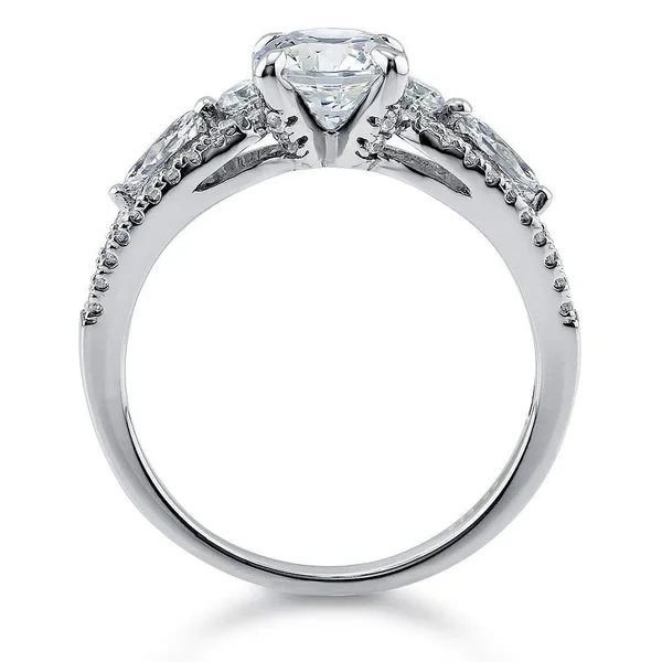 Berricle Sterling Silver Solitaire Promise Wedding Engagement Ring Made with Swarovski Zirconia Round 1.6 CTW Size 7