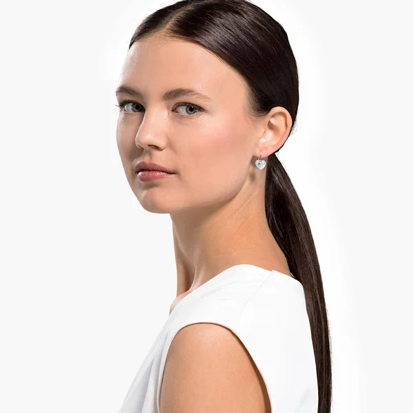 Swarovski Bella Heart Pierced Earrings - White