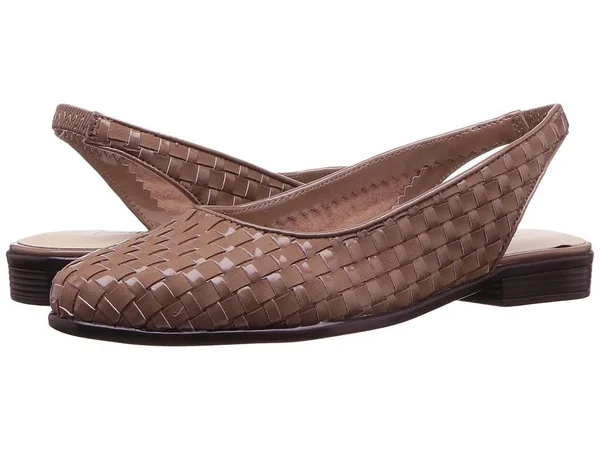 Trotters Women's Pump Nude Lucy Woven Leather Slingback 5 M