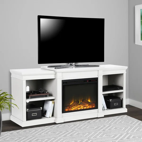 Ameriwood Home Manchester Electric Fireplace TV Stand White