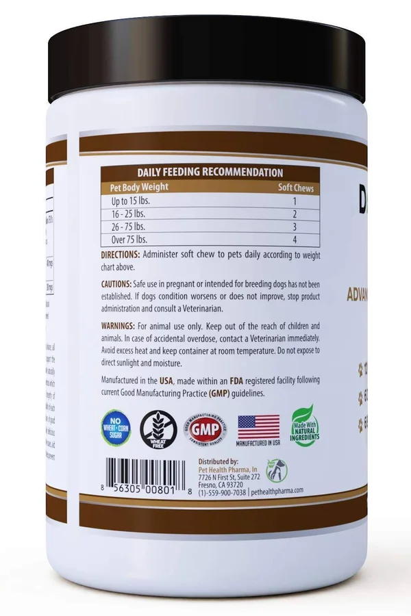 Probiotics for Dogs with Natural Digestive Enzymes + Prebiotics 6 Bill CFUs, 1 Chew Relieves Diarrhea Allergy Breath Yeast Gas