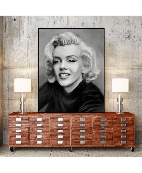 Giant Art 24x22 x 18x22 Smile Art Block Framed Canvas - Tan