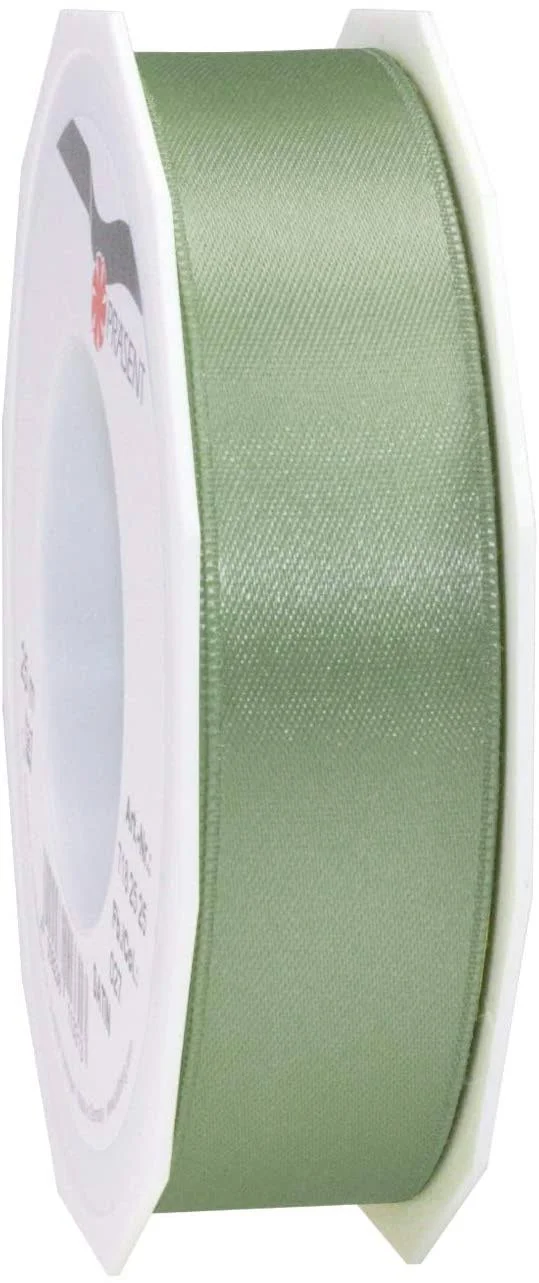 C.E. Pattberg Satin Antique Green Gift Ribbon, 27 Yards for Wrapping Gifts, 1 inch Width, Ribbon for Decorating & Crafting