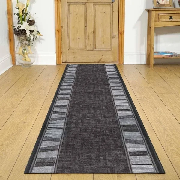 runrug USA Alba Graphite Hallway Carpet Rug Runner Length: 22 foot - WI