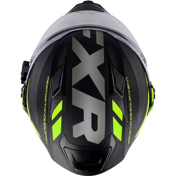 FXR Maverick Team Modular Snow Helmet w/Electric Shield Black/Charcoal/Hi-Vis XL