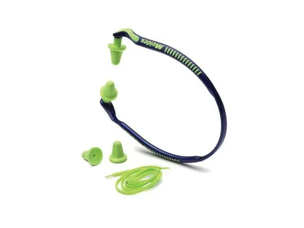 Moldex Jazz Band Blue and Bright Green Under Chin Banded Earplugs