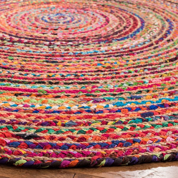 Safavieh Cape Cod Rug Collection CAP702Q - Red, Multi - 4& x 4& Round