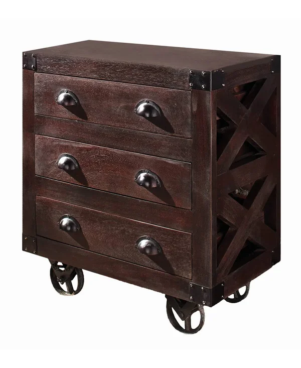 Coaster 950996 Dark Brown 3 Drawer Accent Cabinet