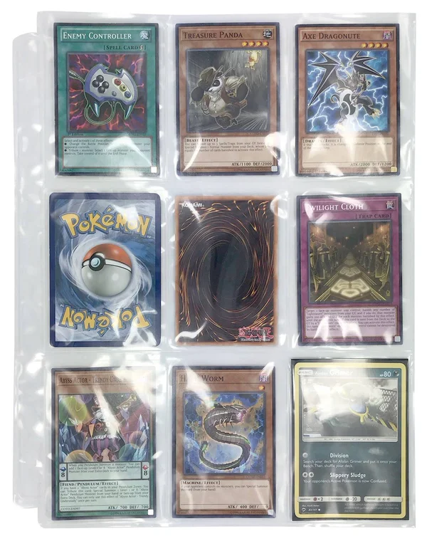 CheckOutStore 9 Pocket Trading Card Page Protectors (Holds 18 Cards Back to Back) Clear Double Sided - 1000