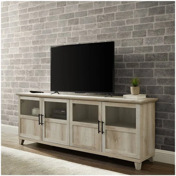 Walker Edison - TV Cabinet for Most TVs Up to 78x22 - White Oak