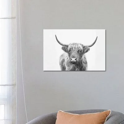 Highland Bull by Sisi & Seb - Graphic Art Print iCanvas Format: Wrapped Canvas, Size: 18x22 H x 26x22 W x 0.75x22 D, Matte C